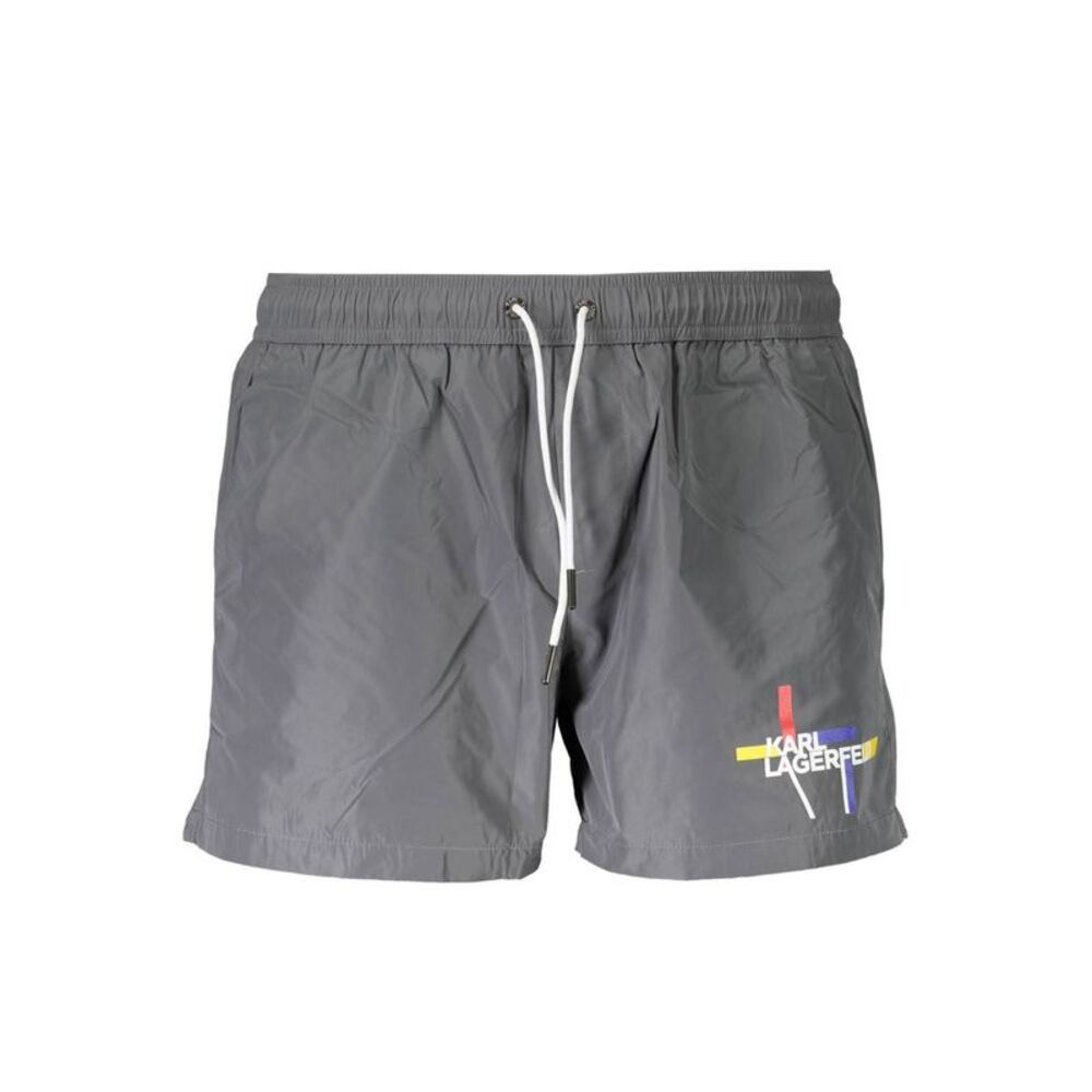 Karl Lagerfeld Grigio Polyester Men Swim Men's Boxer